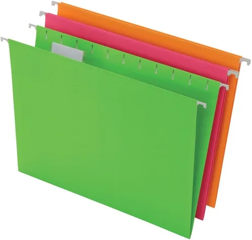Pendaflex - Carpetas colgantes con brillo, tamaño carta, surtidas, paquete de 12 (81670)