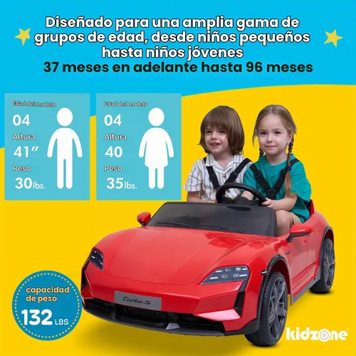 Vista 4 de Kidzone - Auto de 2 plazas para niños de 37 a 96 meses, color negro