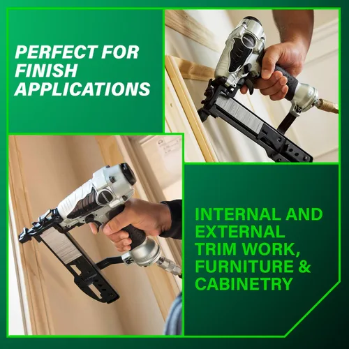 Vista 5 de Metabo HPT Engrapadora de corona estrecha, clavadoras neumáticas de potencia de preferencia profesional, engrapadora de acabado para muebles
