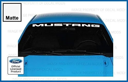 Vista 10 de Decal Mods Cartel para parabrisas delantero compatible con Ford Mustang (1999-2004), calcomanía gráfica V6 - M (negro brillante), CB
