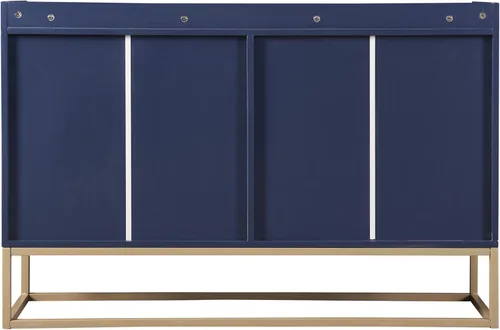 Vista 14 de LUMISOL Armario de almacenamiento moderno con puertas y base de metal, aparador de cocina de madera con estantes ajustables para espacios pequeños