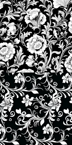 Vista 5 de 18" x 22" Fat Quarters Quilting Cotton Fabric Bundles for Sewing, 10 PCS Black&White Floral