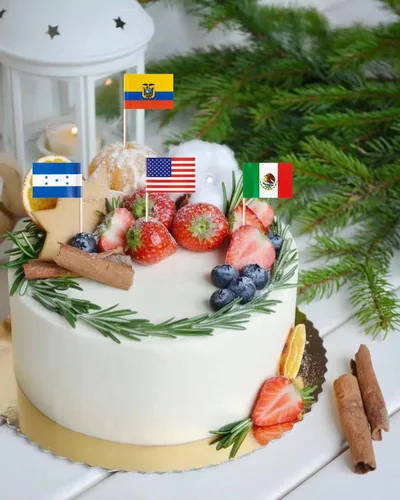 Vista 5 de stidsds Banderas de palillos de dientes de 100 países, mini decoración nacional para cupcakes de países pequeños, decoración para fiestas