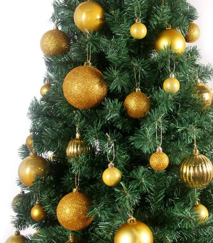 Vista 8 de Bolas pequeñas de Navidad doradas de 1.6 pulgadas, adornos de decoración para árbol de Navidad, bolas colgantes inastillables para decoraciones