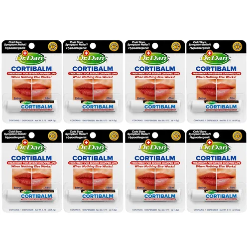 Vista 14 de Dr. Dan's Cortibalm, paquete de 3 unidades, para labios secos y agrietados, bálsamo labial curativo para labios severamente agrietados, diseñado