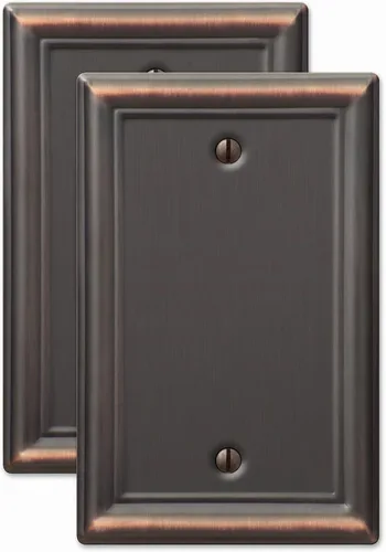 Vista 16 de Amerelle 149DDB - Placa de pared Chelsea, 1 Duplex, acero, bronce envejecido, 1 paquete