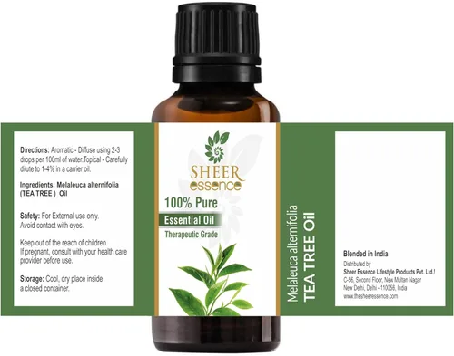 Vista 2 de Aceite esencial de árbol de té, 4.0 fl oz (4 onzas líquidas), aceite esencial 100% puro, natural, sin diluir, sin cortar, grado terapéutico