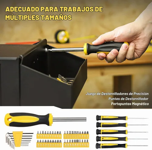 Vista 4 de TOPLINE - Kit de herramientas básicas para el hogar de 208 piezas con bolsa redonda de fácil transporte