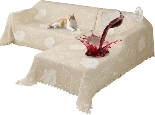 Vista 22 de Fundas de Sofá Seccional para Sofá Seccional 100% Impermeable Funda de Sofá en Forma de L Manta Amigable para Perros y Mascotas 2 piezas de Chenille