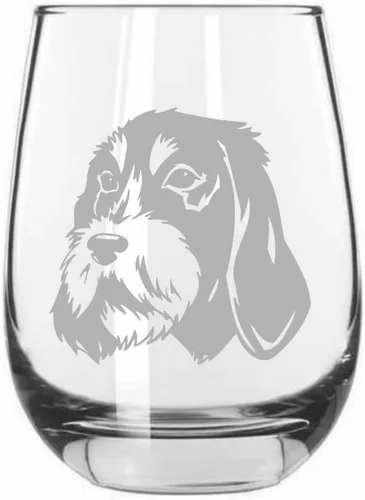 Vista 518 de Sakhalin Husky Dog - Copa de vino grabada personalizada de 15.25 onzas sin tallo