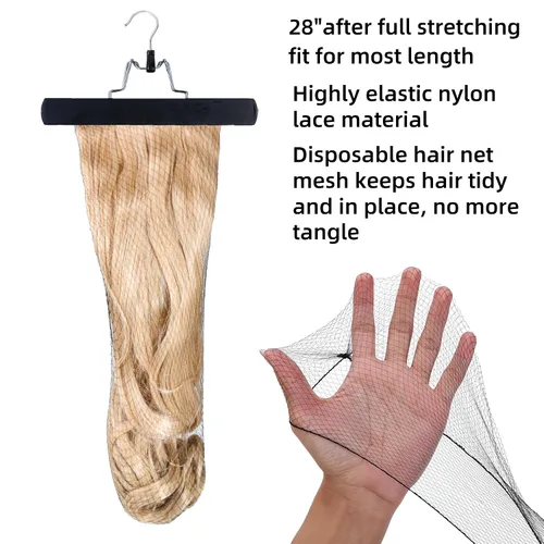 Vista 6 de Colgador de extensión de cabello con bolsa de almacenamiento extra larga