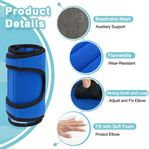 Vista 3 de Zelen Férula de codo inmovilizador para codo para niños, soporte de brazo para atrapamiento del nervio cubital, síndrome del túnel cubital, soporte