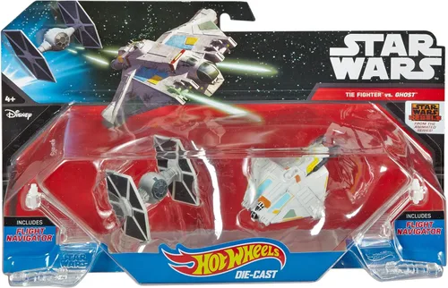 Vista 5 de Hot Wheels Star Wars Rebels Ghost vs. Tie Fighter Starships (paquete de 2)