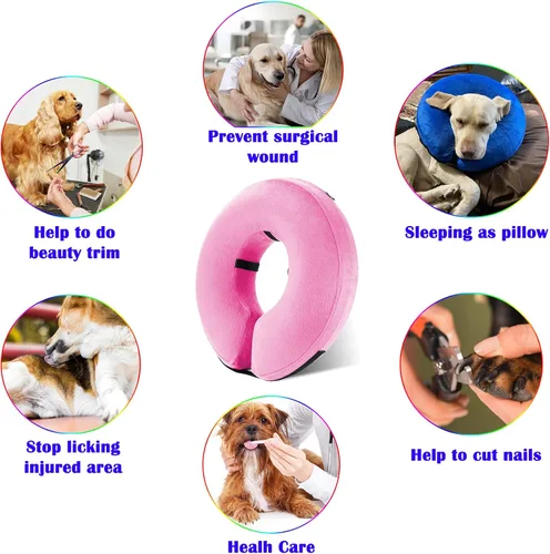 Vista 4 de Katoggy Collar Inflable de Cono para Perro para Después de la Cirugía, Collar de Recuperación en Forma de Dona Hinchable para el Cuello del Perro