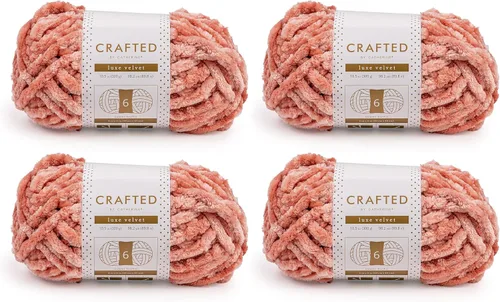 Vista 56 de Crafted By Catherine Luxe Velvet - Ovillo de hilo sólido de terciopelo, paquete de 2 unidades (10.5 onzas, 98 yardas cada madeja), color negro