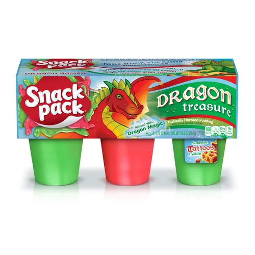 Vista 11 de SNACK Pack Dragon Treasure - Vasos de pudín saborizado.