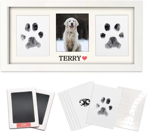 Vista 10 de MYPAWLETS -Almohadilla de sello extra grande sin tinta para perro y marco de huellas de patas, kit de impresión de patas de perro y gato, 2