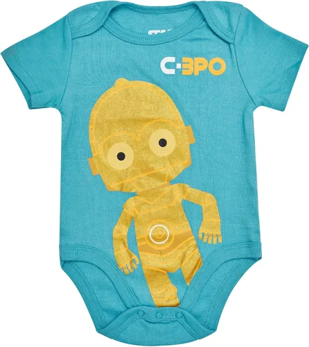 Vista 5 de STAR WARS Baby Boys Bodysuit 5-Pack - Baby Bodysuits With Darth Vader, Boba Fett, Yoda, C-3PO, R2-D2 - Baby