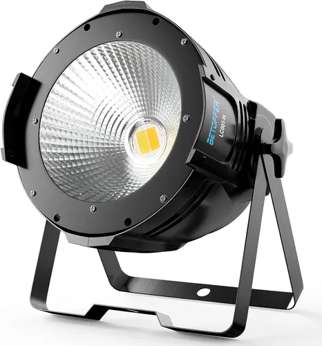 BETOPPER - Focos de escenario, luces LED DMX de 100 W, luces puntuales COB de escenario de blanco cálido y frío, iluminación estroboscópica para