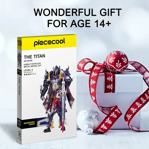 Vista 7 de Piececool Rompecabezas de metal 3D, kits de modelo Mecha, modelo de figura Titán, kits de bloques de construcción para adultos, rompecabezas 3D