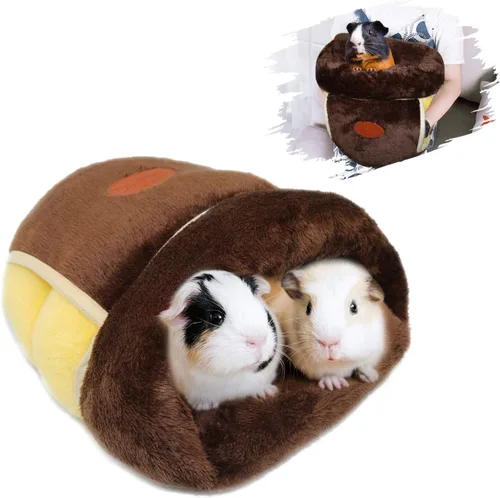 YUEPET Cama para Conejillo de Indias Cueva de Abrazo Casa Acogedora de Forro Polar Cálido Ropa de Cama Cojín para Dormir Nido de Jaula para Animales