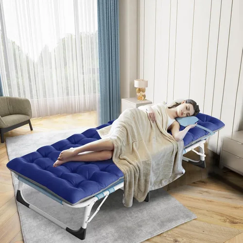 Vista 4 de ABORON Sillas reclinables plegables de chaise longue con agujero para la cara y el brazo, silla de bronceado para patio, silla reclinable ajustable