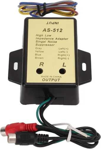 Vista 7 de Convertidor de nivel de altavoz, adaptador de impedancia alta y baja de línea de 2 canales, convertidor de salida de nivel de altavoz de audio