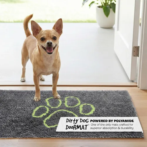 Vista 63 de Dog Gone Smart Dirty Dog Doormat - Tapete de secado rápido con respaldo súper adherente para pisos limpios - Tapete súper absorbente y lavable a