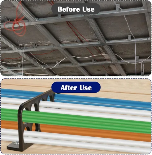 Vista 5 de Paquete de 20 soportes de cable para persecución de cables, soporte de cable para gestión organizada de cables eléctricos NMB, ahorro de tiempo