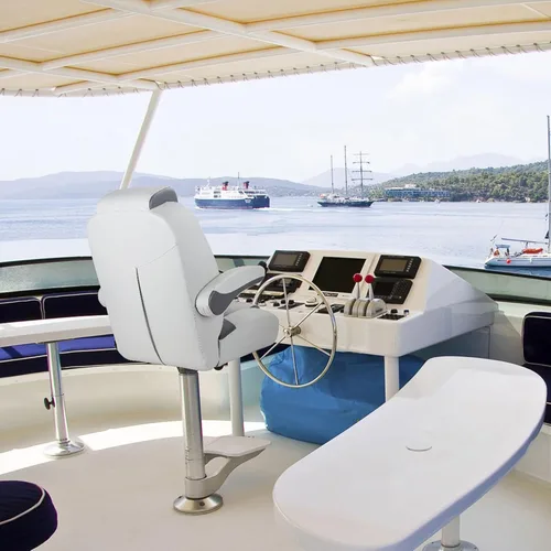 Vista 5 de NORTHCAPTAIN Silla de capitán pontón de primera calidad, respaldo alto, reclinable, cubo de pontón, asiento de barco con reposabrazos