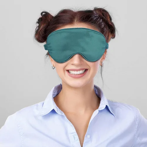 Vista 6 de Máscaras de dormir de seda de 4 piezas, máscara de ojos para dormir, máscaras de ojos para dormir para hombres y mujeres, máscara de dormir