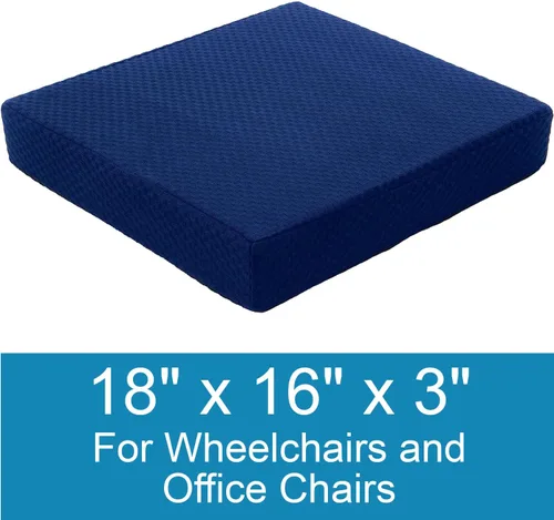 Vista 2 de Carex Cojín de asiento de espuma viscoelástica, cojín para silla de oficina y silla de ruedas, cómodo cojín para silla, 18 x 16 x 3 pulgadas