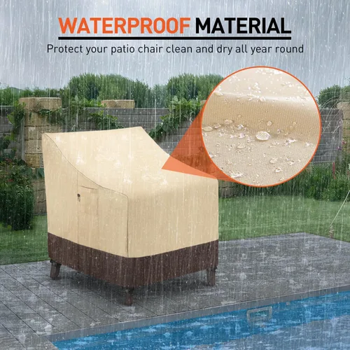 Vista 6 de Arcedo Fundas impermeables para sillas de patio, fundas resistentes para sillas de salón al aire libre, fundas de muebles de patio para mecedoras