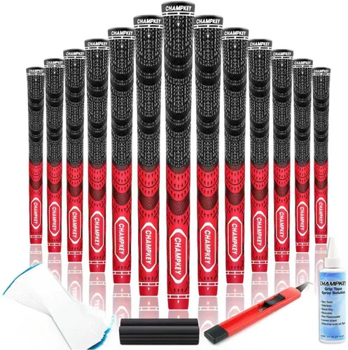 Vista 10 de CHAMPKEY Premium Hybrid Golf Grips 13 Pack with All Repair Kits - All Weather Performance Golf Club Grips - High Traction and Control Half Corded