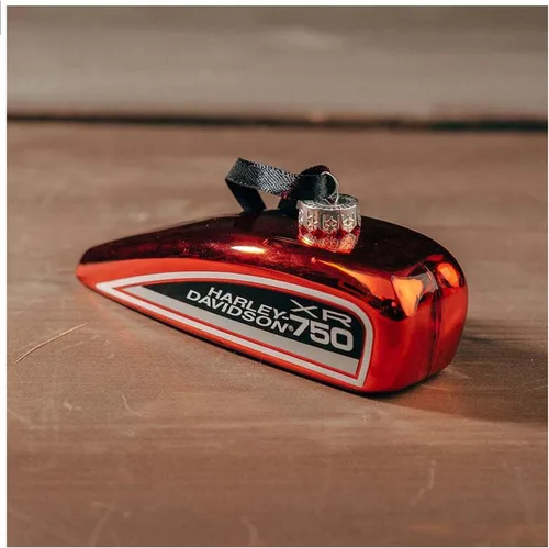 Vista 3 de Harley-Davidson XR-750 - Adorno colgante de cristal para árbol de Navidad