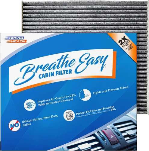 Vista 74 de Filtro de cabina AC y calefactor de defensa contra olores Breathe Easy de Spearhead, se ajusta como OEM, hasta un 25% más duradero con carbón