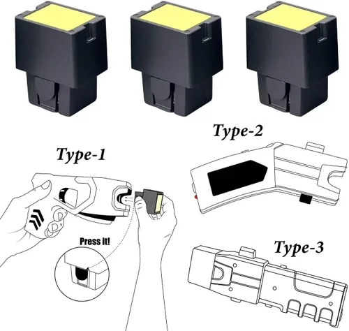 Vista 2 de Paquete de 3 cartuchos de pistola aturdidora con bolsa de almacenamiento.