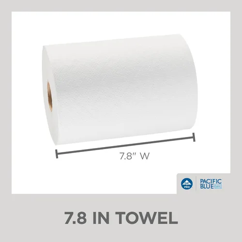 Vista 4 de Rollos de papel toalla Georgia-Pacific Blue Basic de PRO, color blanco, 28706, 350 pies por rollo, 12 rollos por caja