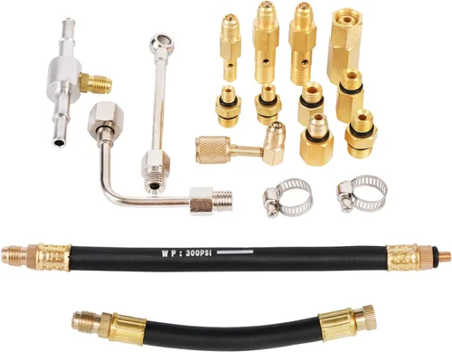 Vista 7 de JIFETOR Juego de manómetros de prueba de presión de bomba de inyección de combustible, kit de herramientas de probador de inyector de gasolina