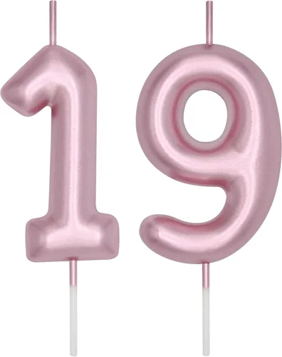 Vista 389 de DERVENTA Vela con números de 2.36 pulgadas, decoración perfecta para cumpleaños, brunch, postre, pastel, 1 pieza (número 0 rosa)