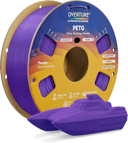 Vista 131 de Overture Petg - Filamento de 0.07 pulgadas con superficie de construcción 3D 7.87 x 7.87 pulgadas, consumibles para impresora 3D, carrete de 2.2
