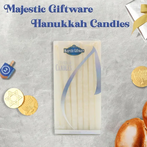 Vista 4 de Majestic Giftware Velas de Hanukkah CP-WT 45 velas de Janucá hechas a mano sin goteo de 5 pulgadas para las 8 noches de Hanukkah Cera de alta