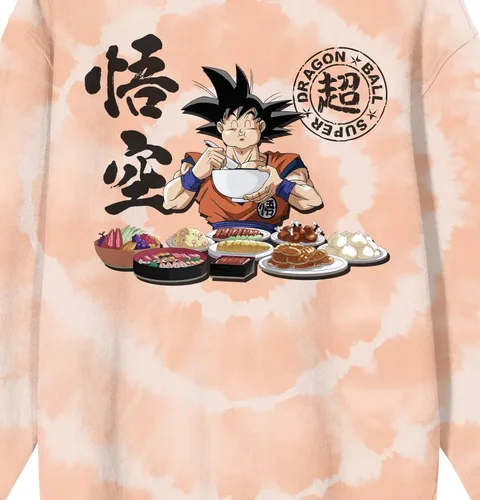 Vista 2 de Bioworld Dragon Ball Super Goku Feast - Sudadera de teñido en espiral para hombre, Blanco