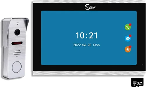 Vista 6 de ANJIELO SMART Timbre de video con cámara 1080P Grabación automática Visión nocturna 160° Lente gran angular PIR Detección de movimiento Pantalla
