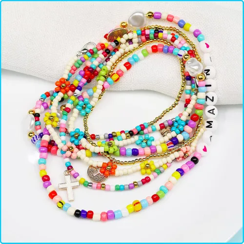 Vista 8 de Bala&Fillic Cuentas de semillas de color perla azul claro opaco de 0.157 in, aproximadamente 1200 piezas/3.53 oz en bolsa, 6/0 cuentas de vidrio