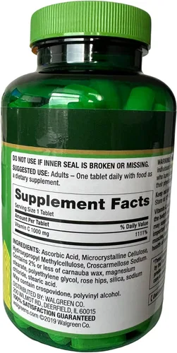 Vista 2 de Vitamina C con Rose HIPS 1000 mg, 200 tabletas de Finest Nutrition