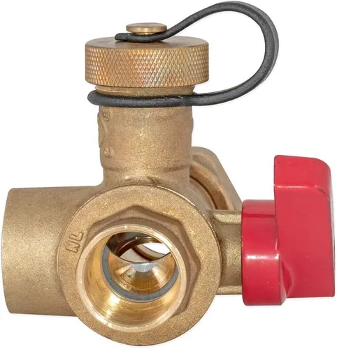 Vista 2 de Eastman Kit de válvula de servicio de calentador de agua sin tanque, 3/4 pulgadas FNPT Unión x 3/4 pulgadas FIP válvulas de servicio, accesorios