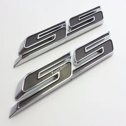 Vista 10 de Slant, calcomanía, emblema para defensas, parrilla lateral, de acero inoxidable, para Chevy IMPALA COBALT Camaro 2010+, 2 unidades, Negro