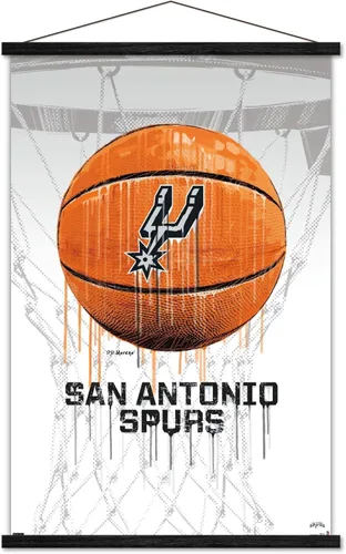 Vista 6 de Trends International NBA San Antonio Spurs - Póster de pared Drip Basketball 21, 22.375 x 34 pulgadas, versión premium sin marco