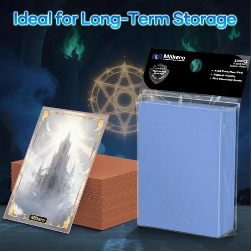 Vista 7 de Mlikero 1200 fundas para tarjetas, fundas para tarjetas mágicas mate, suaves y resistentes al desgarro, aptas para MTG, TCG, CCG (12 colores)